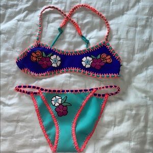 Embroidered bathing suit